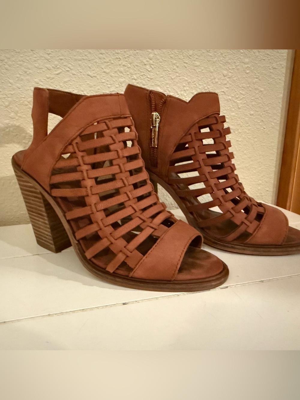 Women's Brown Strappy Heeled Sandals
